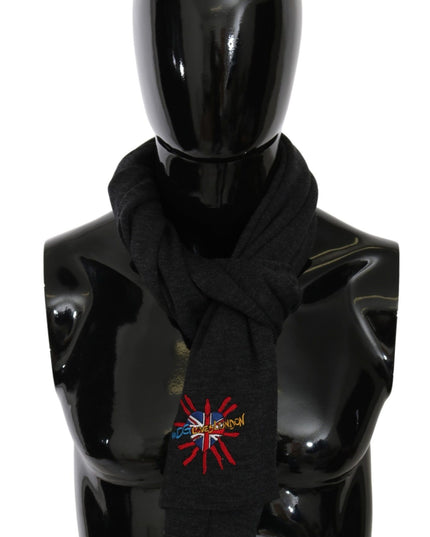 Dolce & Gabbana Gray #DGLovesLondon Wool Wrap Wool Scarf