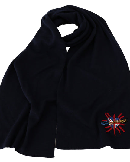 Dolce & Gabbana Blue #DGLovesLondon Wrap Shawl Wool Scarf