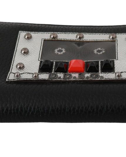 Dolce & Gabbana Black Mens Zipper Continental Purse 100% Leather Wallet