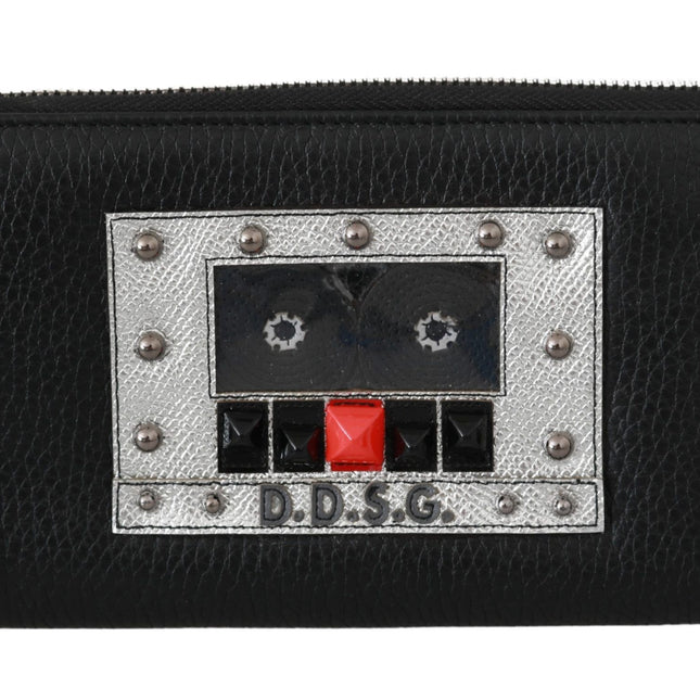 Dolce & Gabbana Black Mens Zipper Continental Purse 100% Leather Wallet