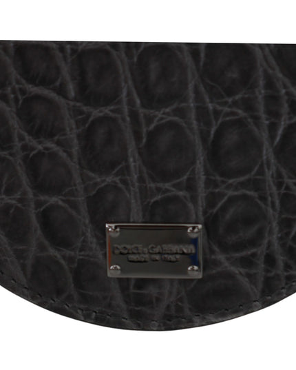 Dolce & Gabbana Gray Exotic Skin Condom Case Holder Pocket Wallet