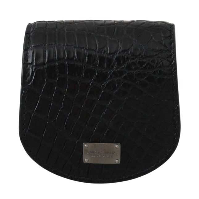 Dolce & Gabbana Black Exotic Skin Pocket Condom Case Holder
