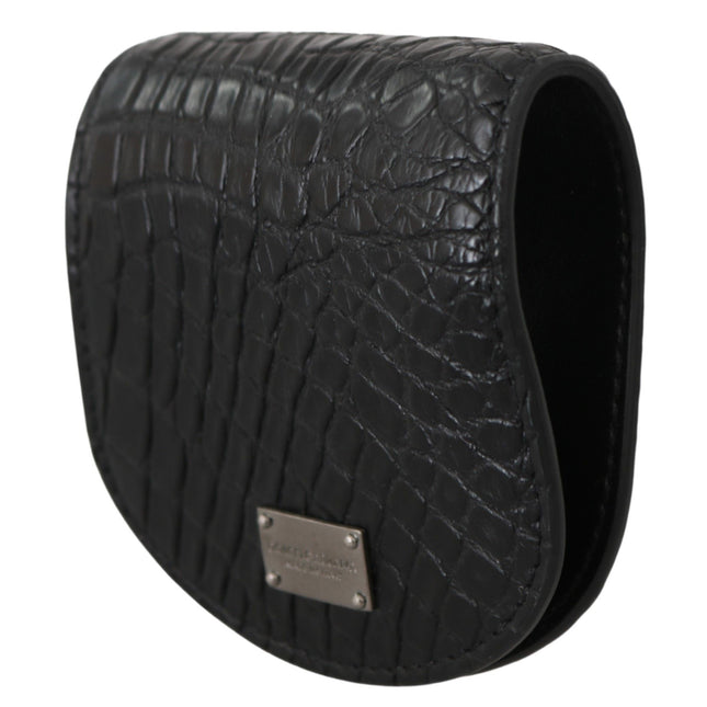 Dolce & Gabbana Black Exotic Skin Pocket Condom Case Holder