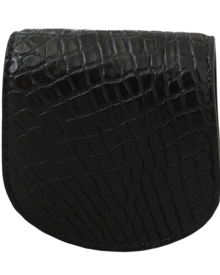 Dolce & Gabbana Black Exotic Skin Pocket Condom Case Holder