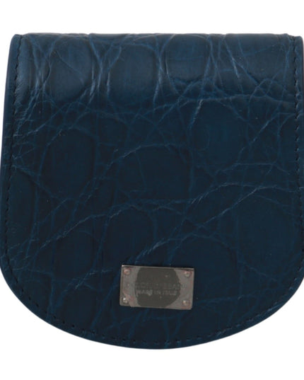 Dolce & Gabbana Blue Leather Holder Pocket Condom Case