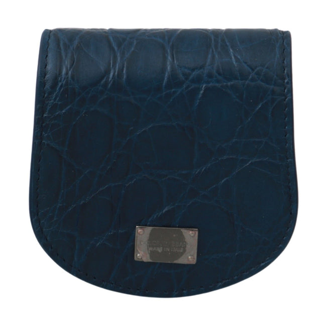 Dolce & Gabbana Blue Leather Holder Pocket Condom Case