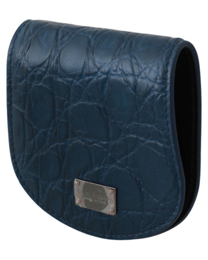 Dolce & Gabbana Blue Leather Holder Pocket Condom Case