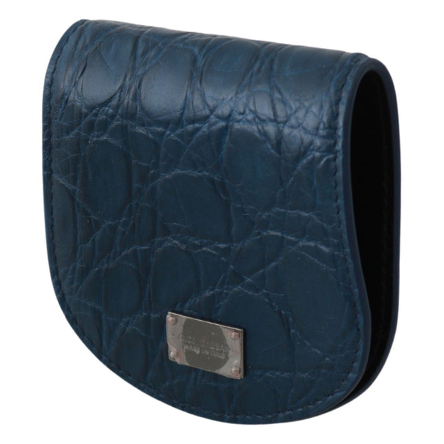 Dolce & Gabbana Blue Leather Holder Pocket Condom Case