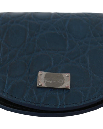 Dolce & Gabbana Blue Leather Holder Pocket Condom Case