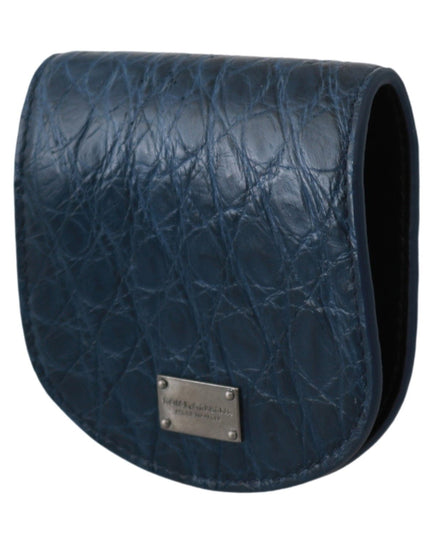 Dolce & Gabbana Blue Holder Pocket Wallet Blue Exotic Skin Condom Case
