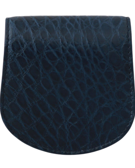Dolce & Gabbana Blue Holder Pocket Wallet Blue Exotic Skin Condom Case