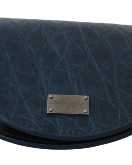 Dolce & Gabbana Blue Holder Pocket Wallet Blue Exotic Skin Condom Case