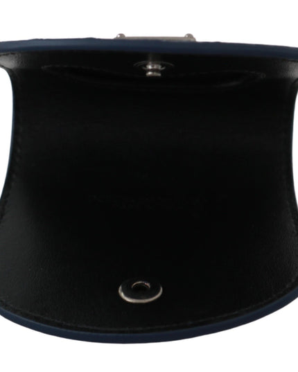 Dolce & Gabbana Blue Holder Pocket Wallet Blue Exotic Skin Condom Case