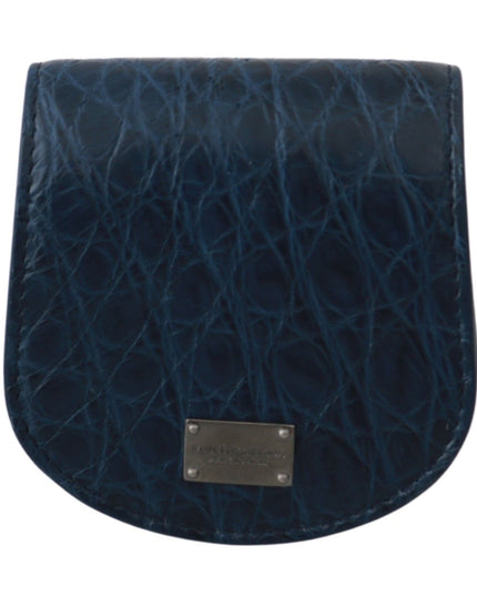 Dolce & Gabbana Blue Holder Pocket Wallet Blue Exotic Skin Condom Case