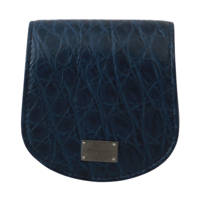 Dolce & Gabbana Blue Holder Pocket Wallet Blue Exotic Skin Condom Case