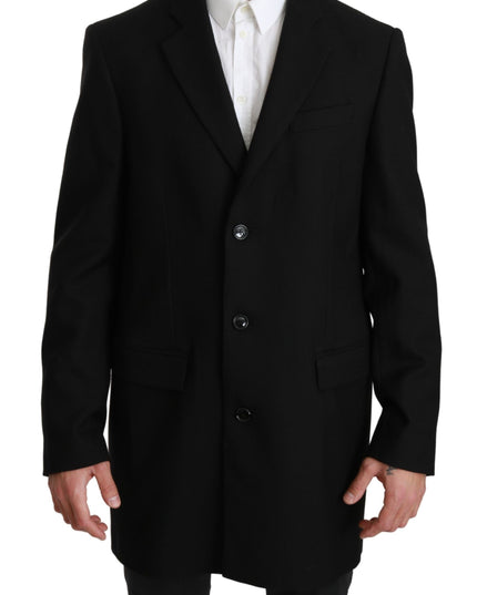 Dolce & Gabbana Black 100% Wool Jacket Coat Blazer