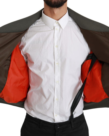 Dolce & Gabbana Brown Beaded Crown Skull Logo Jacket