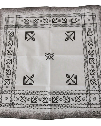 Costume National White Printed Bandana Cotton Scarf