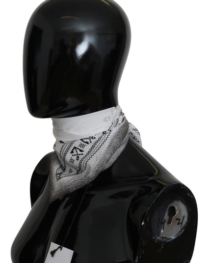 Costume National White Printed Bandana Cotton Scarf