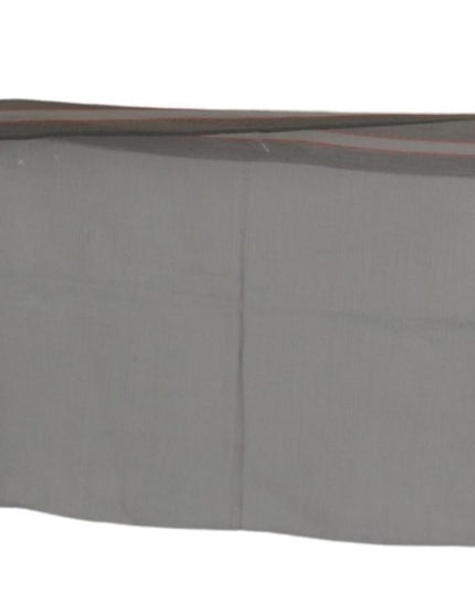 Costume National Gray Fringe Neck Wrap Cotton Scarf