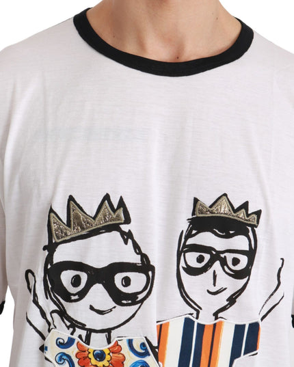 Dolce & Gabbana White Men Print #dgfamily Cotton T-shirt