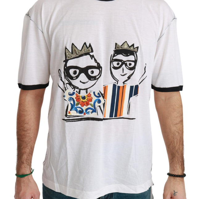Dolce & Gabbana White Men Print #dgfamily Cotton T-shirt