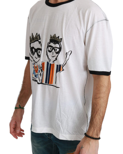Dolce & Gabbana White Men Print #dgfamily Cotton T-shirt