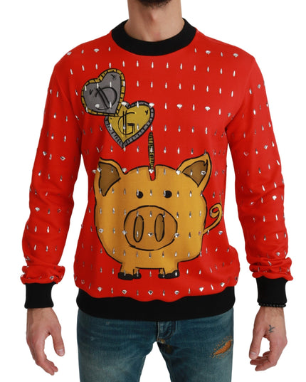 Dolce & Gabbana Red Crystal Pig of the Year Sweater