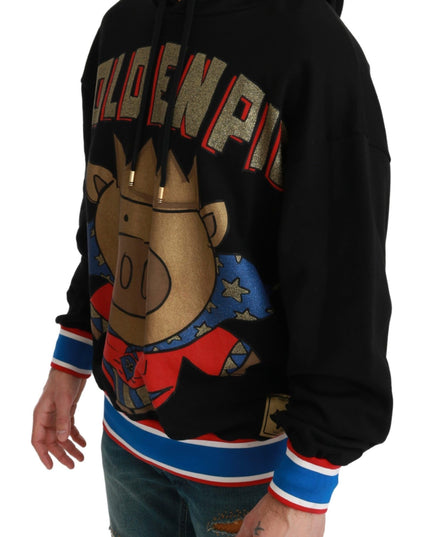 Dolce & Gabbana Black Sweater Pig of the Year Hooded