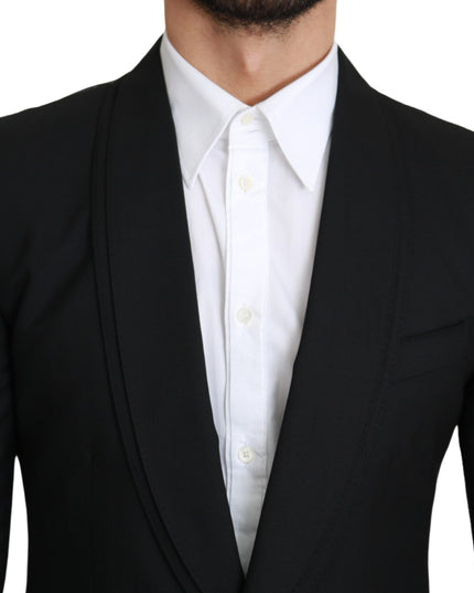 Dolce & Gabbana Black Single Breasted Formal Wool Blazer