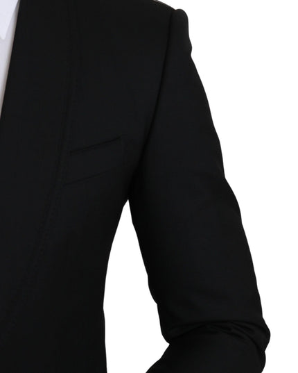 Dolce & Gabbana Black Single Breasted Formal Wool Blazer