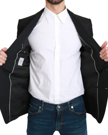 Dolce & Gabbana Black Single Breasted Formal Wool Blazer