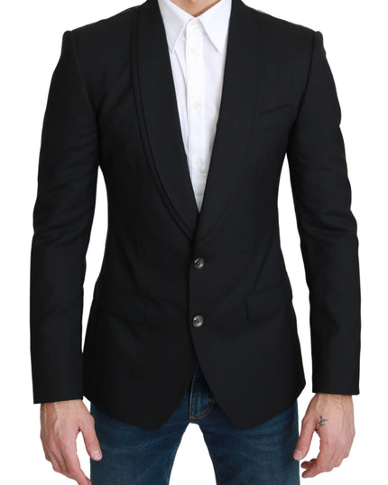 Dolce & Gabbana Black Single Breasted Formal Wool Blazer