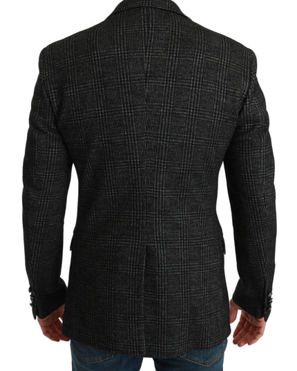 Dolce & Gabbana Gray Plaid Check Slim Fit Jacket Blazer