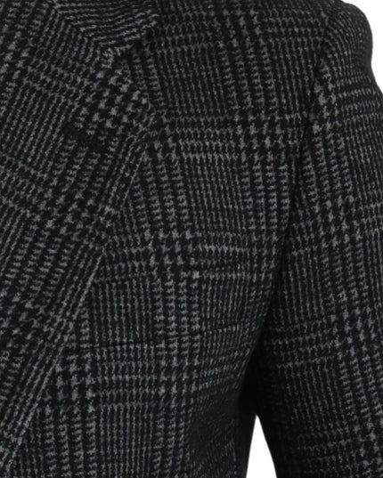 Dolce & Gabbana Gray Plaid Check Slim Fit Jacket Blazer