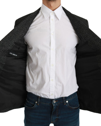 Dolce & Gabbana Gray Plaid Check Slim Fit Jacket Blazer