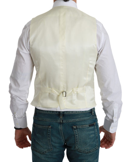 Dolce & Gabbana White Waistcoat Formal Wool  Vest