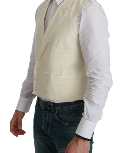Dolce & Gabbana White Waistcoat Formal Wool  Vest