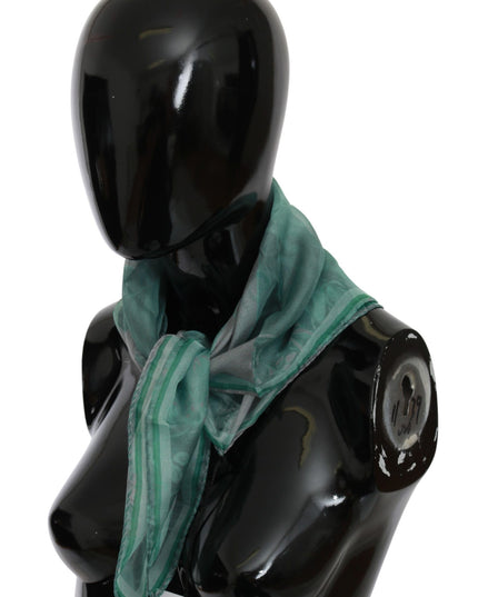 Costume National Green Silk Shawl Foulard Wrap Scarf