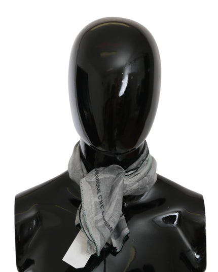 Costume National Gray Silk Shawl Foulard Wrap Scarf