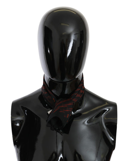 Costume National Black Orange 100% Silk Branded Scarf