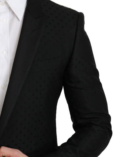Dolce & Gabbana Black Slim Fit Coat Jacket MARTINI Blazer