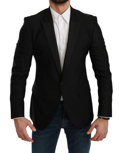 Dolce & Gabbana Black Slim Fit Coat Jacket MARTINI Blazer
