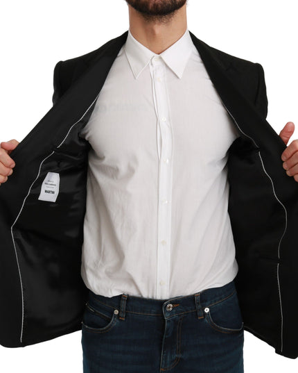 Dolce & Gabbana Black Slim Fit Coat Jacket MARTINI Blazer