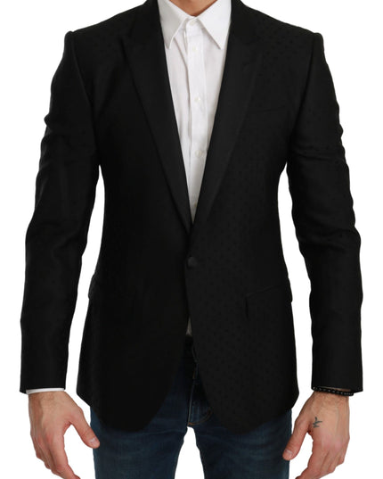 Dolce & Gabbana Black Slim Fit Coat Jacket MARTINI Blazer