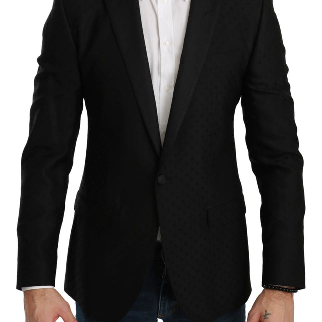 Dolce & Gabbana Black Slim Fit Coat Jacket MARTINI Blazer