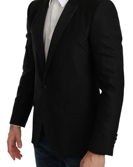 Dolce & Gabbana Black Slim Fit Coat Jacket MARTINI Blazer