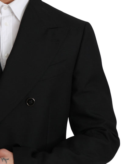 Dolce & Gabbana Black Slim Fit Jacket Coat Wool Blazer
