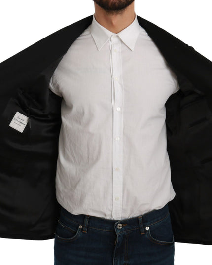 Dolce & Gabbana Black Slim Fit Jacket Coat Wool Blazer