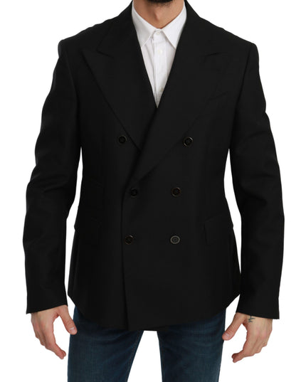 Dolce & Gabbana Black Slim Fit Jacket Coat Wool Blazer